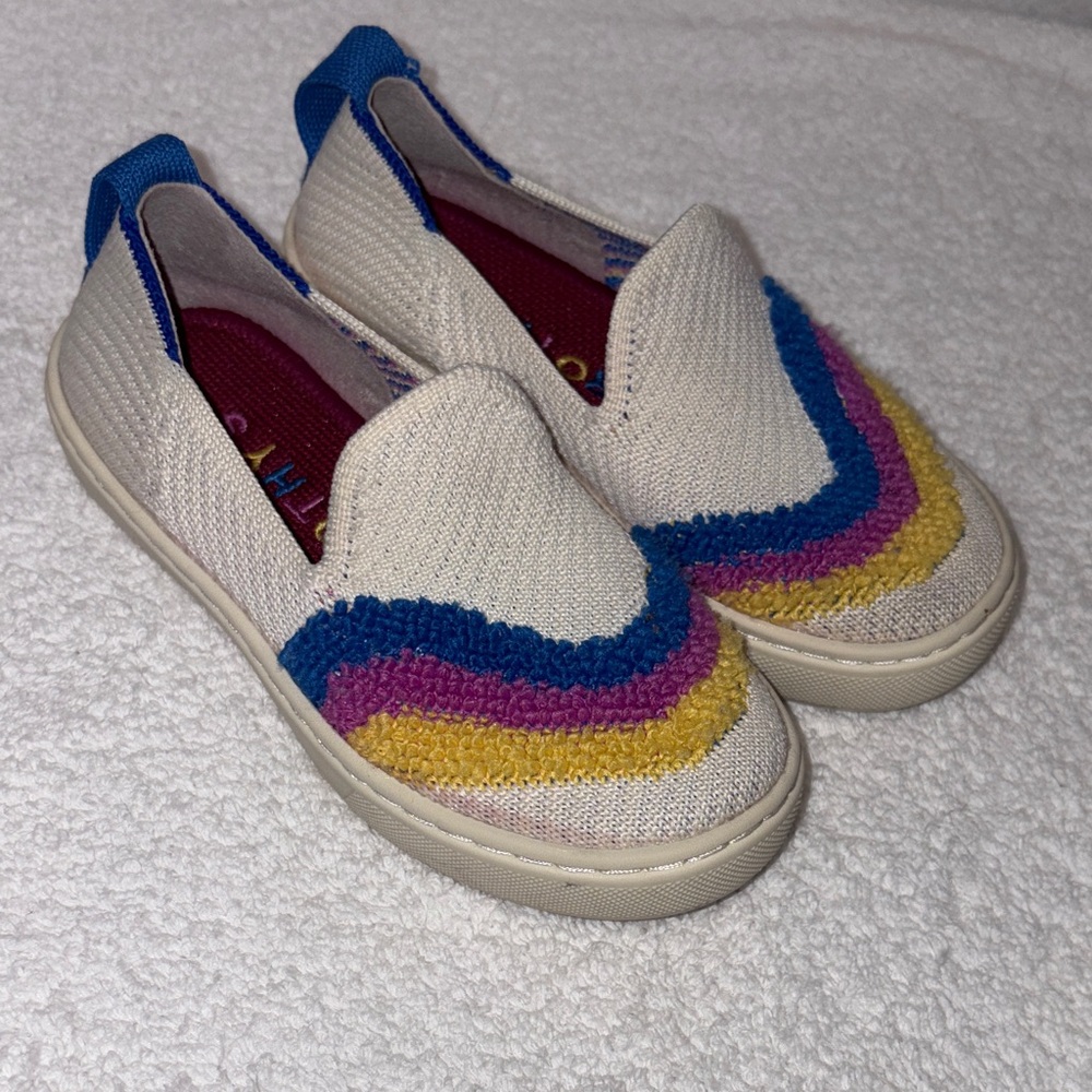 Rothy’s slip on rainbow Colorful sneaker shoes size 10